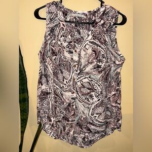 Maurices Black and White Paisley Button-Up Blouse